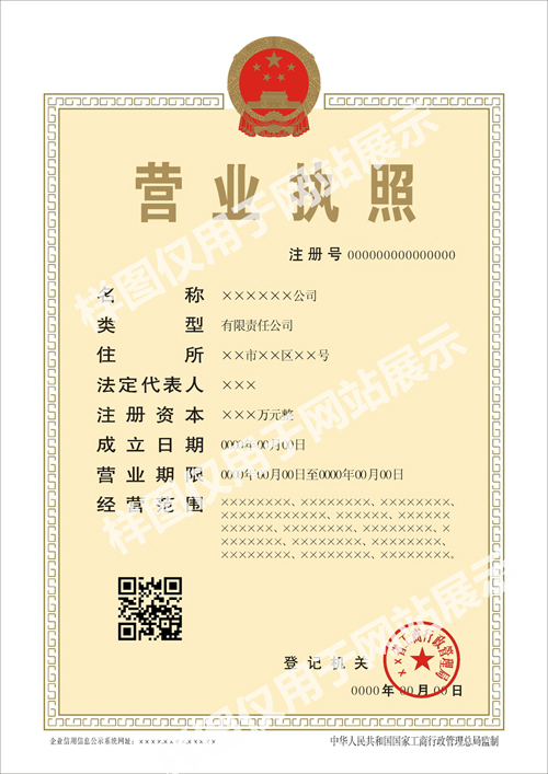 公司营业执照正本